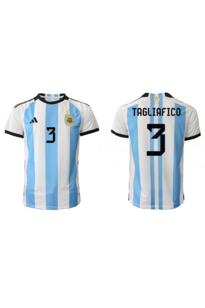 Argentiina Nicolas Tagliafico #3 Jalkapallovaatteet Kotipaita MM-kisat 2022 Lyhythihainen